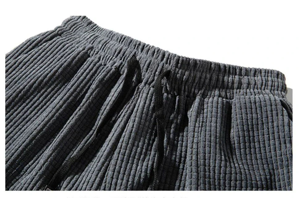 Baggy Corduroy Jogger Pants Men Tech Fleece Sweatpants Man Autumn Winter Casual Harem Pants Male Sport Thermal Trousers