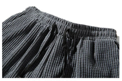Autumn Winter Warm Motorcycle Jogger Corduroy Pants Men Tech Fleece Sweatpants Casual Harem Pants Male Sport Thermal Trousers