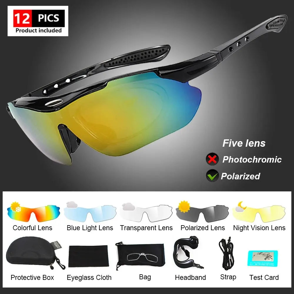 Photochromic Polarized Cycling Glasses Men Women Bike Glasses UV400 Eyewear Sunglasses HikingMTB Road Bicycle Goggles