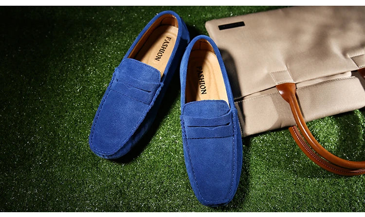 Men's Casual Fashion Genuine Leather Loafers Moccasins Slip-On Driving Shoes 38-50 Size Range Male Flats Comfort Footwear