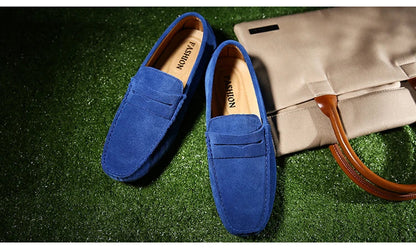 Men's Casual Fashion Genuine Leather Loafers Moccasins Slip-On Driving Shoes 38-50 Size Range Male Flats Comfort Footwear