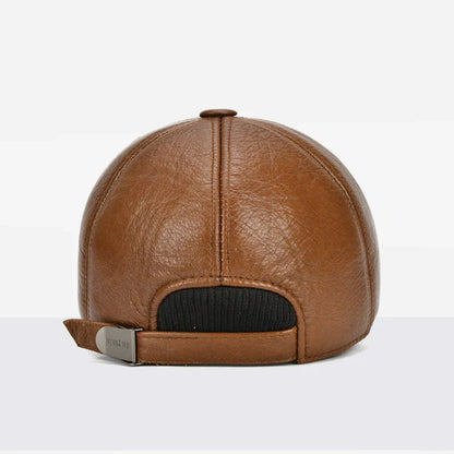 Adjustable Men's Genuine Cowhide Leather Baseball Cap for Fall Winter Outdoor Sports Hat Men Real Cowhide Leather Caps