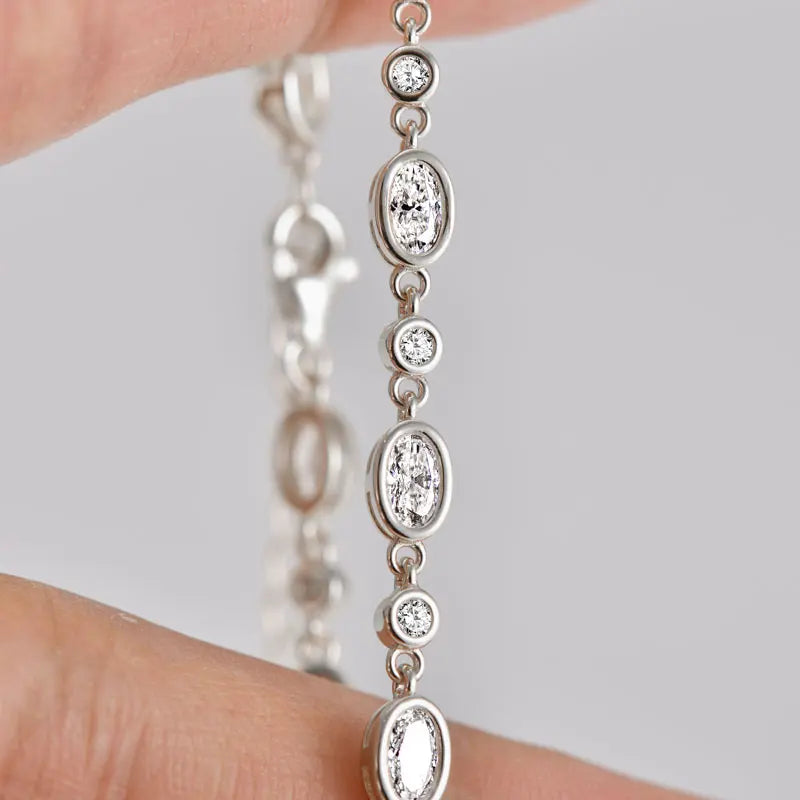 GRA Certified Full Moissanite Diamond Bracelet for Women 925 Sterling Silver Bracelets Chain Wedding Fine Jewelry Gifts
