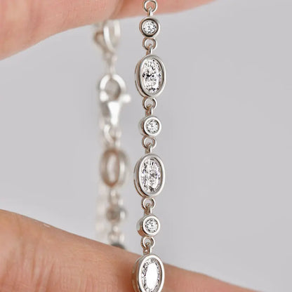 GRA Certified Full Moissanite Diamond Bracelet for Women 925 Sterling Silver Bracelets Chain Wedding Fine Jewelry Gifts