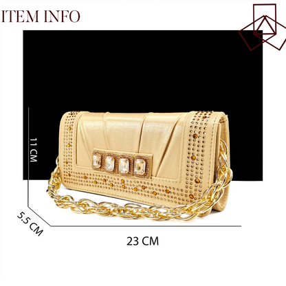 Summer New Design Specials Italian Women Shoes and Bag Set Sky Blue Color Comfortable Low Heels With Rhinestone