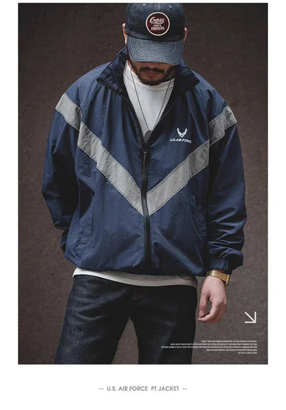 Men's autumn and winter casual sport suit, reflective quick-dry loose jacket and long pants, 100% nylon