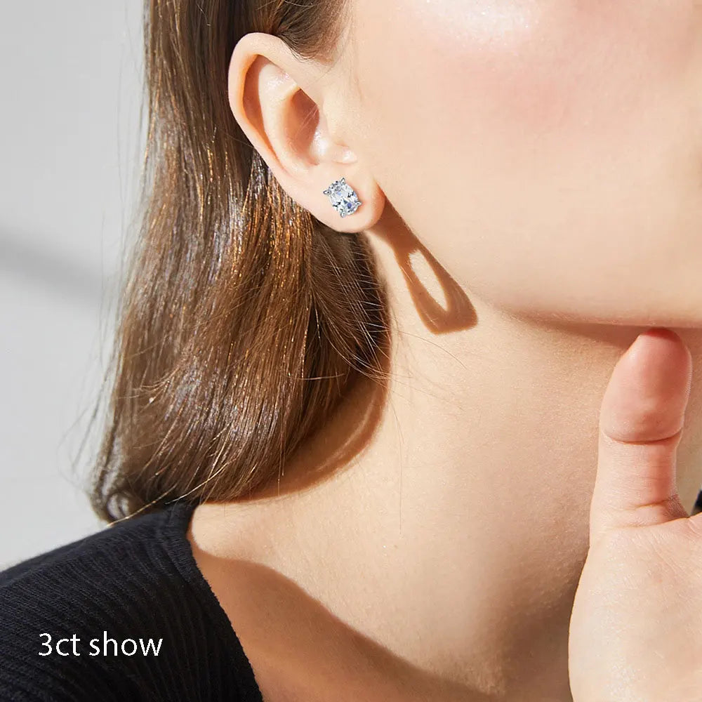 Oval Cut Moissanite Stud Earrings for Women 1-4 Carat D VVS1 GRA Certified Lab Gemstone 925 Sterling Silver 18k Earring