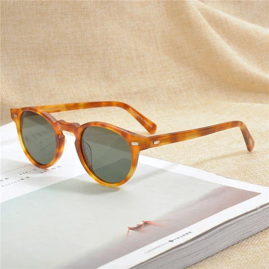 Gregory Peck Vintage Polarized Sun Glasses OV5186 Clear Frame Sunglasses Brand Designer Men Women OV 5186 Gafas Oculos with case