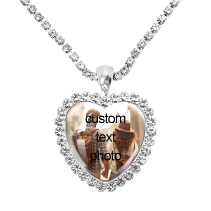 Customized Necklaces For Personalised Custom Pendant Peach Heart Necklace Glass Pendants Mum Dad Baby Custom Gifts Jewelry