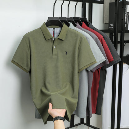 100% pure cotton summer new fashionable men's shortsleeved luxury customized business polo shirt exquisite embroidery Tshirt top