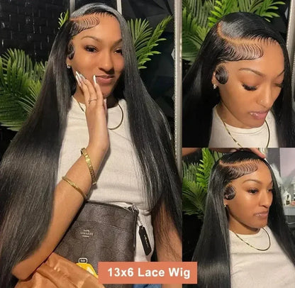 40 42 Inch Bone Straight Human Hair Wigs 13x4 13x6 HD Transparent Lace Frontal Wigs Glueless Straight Lace Front Human Hair Wigs