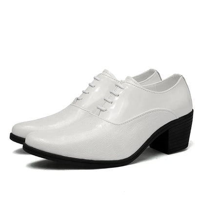 Red High Heels Shoes Man Dress Shoes Luxury Elegant Men's Leather Shoes Big Size 38-46 Pointed Toe Italian Wedding Shoes For Man