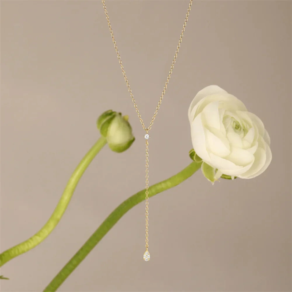 925 Sterling Silver Necklaces Charms for Women Crystal Cross Clavicle Collar Chain Simple Choker Necklace Accessories Gift