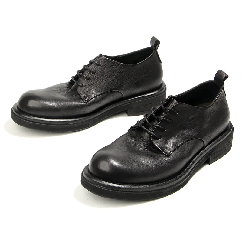 Soft Leather Mens Formal Shoes Luxury Quality Comfortable Brand Handmade Retro Genuine Leather Daily Wedding Social Shoes Male