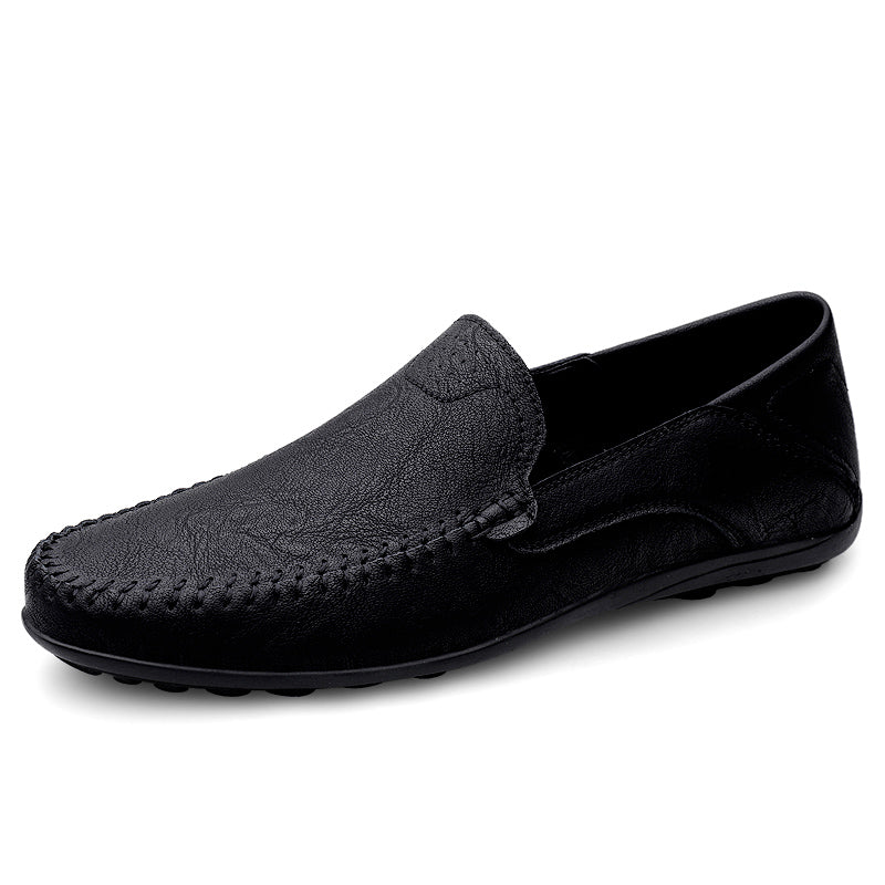 Fashion Men Casual Leather Shoes Luxury Italian Soft Men Loafers Handmade Moccasins Men Breathable Slip on Boat Shoes Plus Size