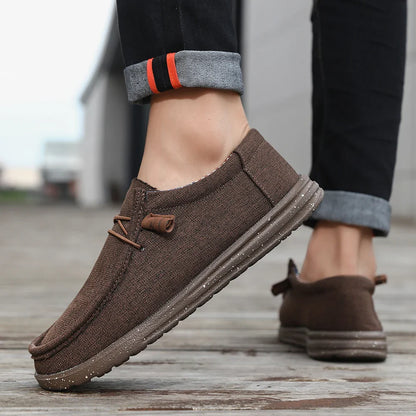 Plus Size Men's Solid Color Breathable Slip On Classic Loafer Shoes Comfy Casual Durable Lightweight Walking Shoes