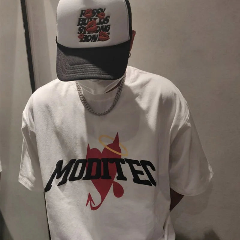 Niche Embroidered Letters Lip Baseball Hats Men Women Sunshade
