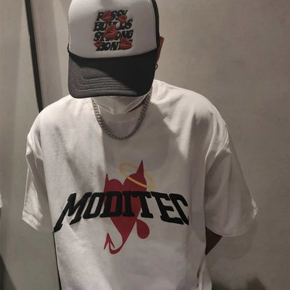 Niche Embroidered Letters Lip Baseball Hats Men Women Sunshade