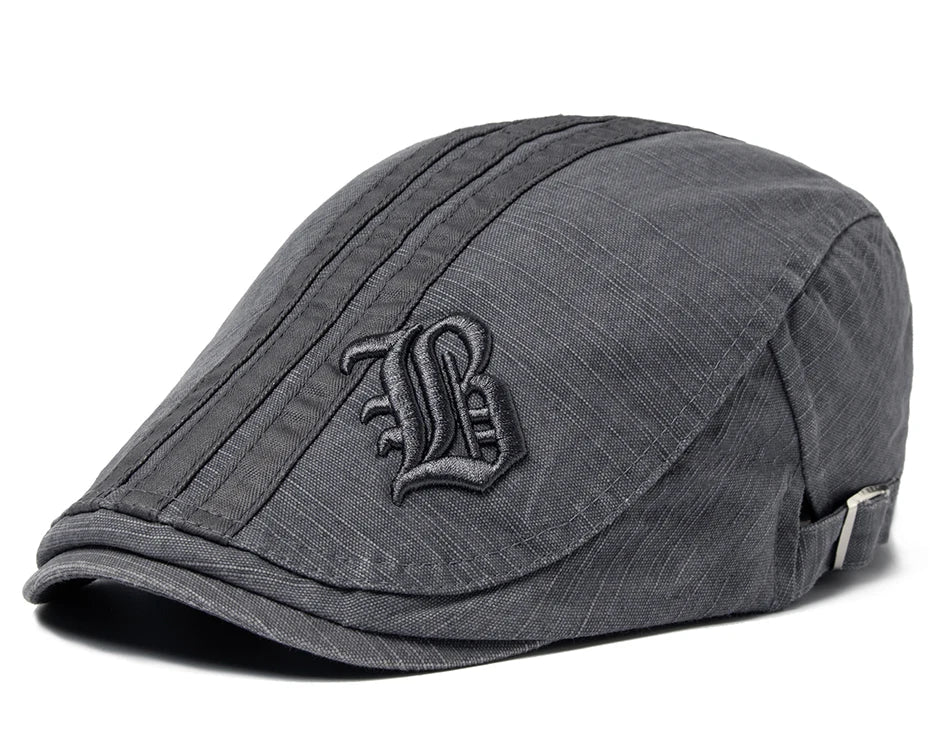Men Beret Fashion Embroidery Flat Cap Summer Visor For Male