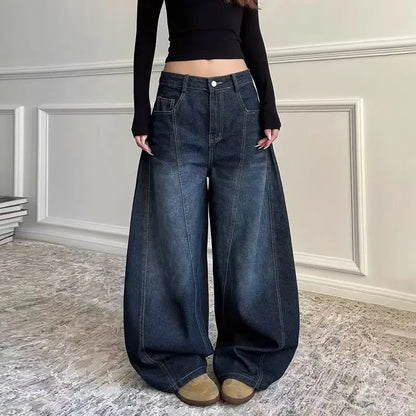 High Waist Wide Leg Denim Jeans