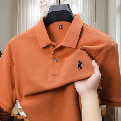 100% pure cotton fashion luxury brand pony embroidered comfortable POLO shirt for summer mens new striped exquisite short sleeve