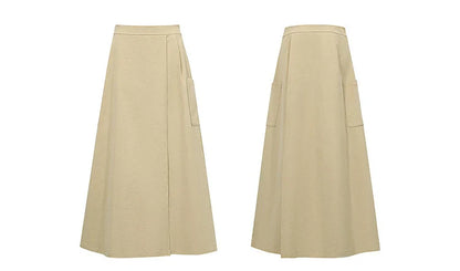 Women's A-Line Skirt 2026 Summer New Textured Relaxed Pocket Midi Culottes Versatile Casual Style Skirt For Women 12622124