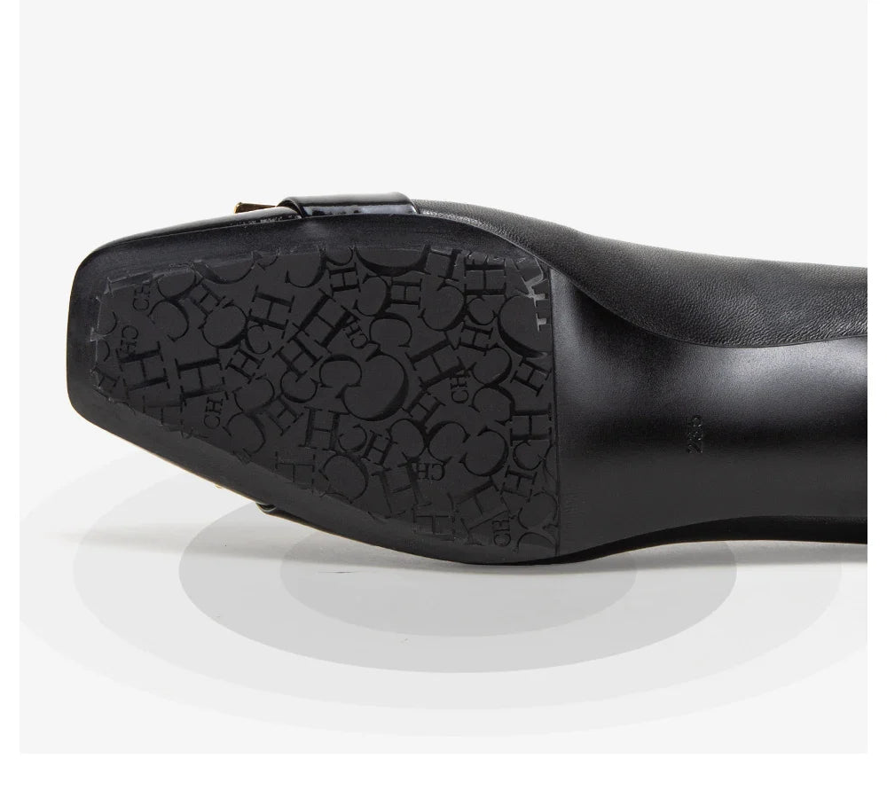Women's High Heels 2026 New High Quality Sheepskin Black High Heels Commuting Evening Shoes