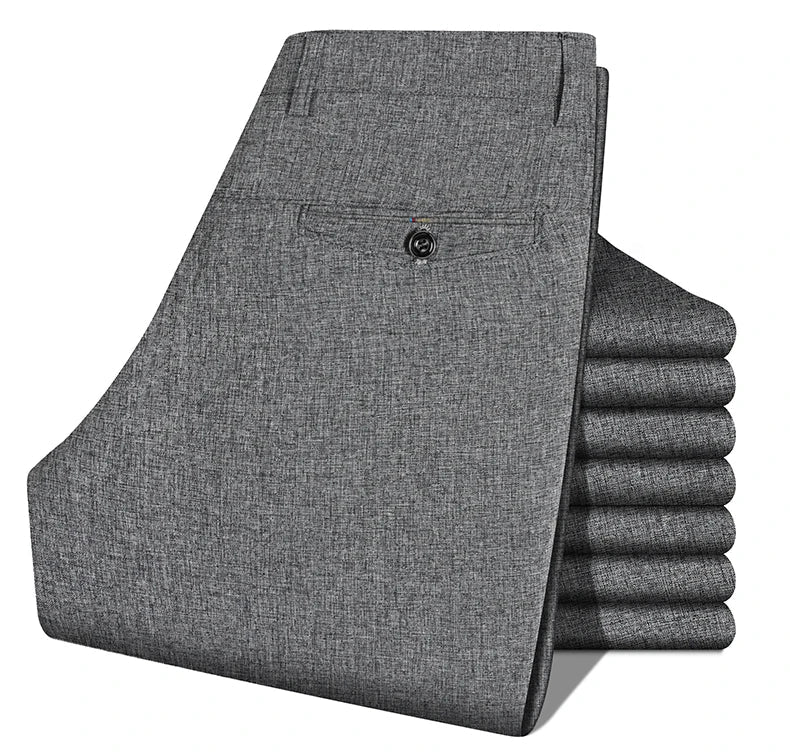 Mens Business Casual Pants Spring Autumn Suit Pants Formal Dress Pants for Husband Dad Trousers 29-40