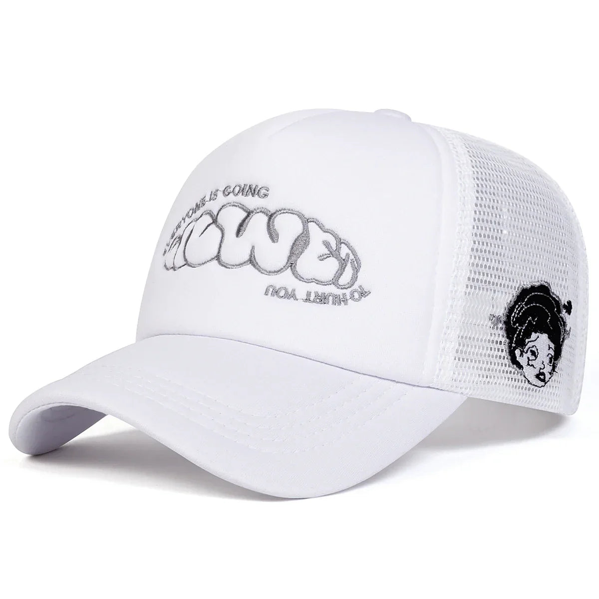 Unisex EVERYONE IS GOING Embroidery Baseball Net Caps Spring and Summer Outdoor Adjustable Casual Hats Hip Hop Hat Sunscreen Hat