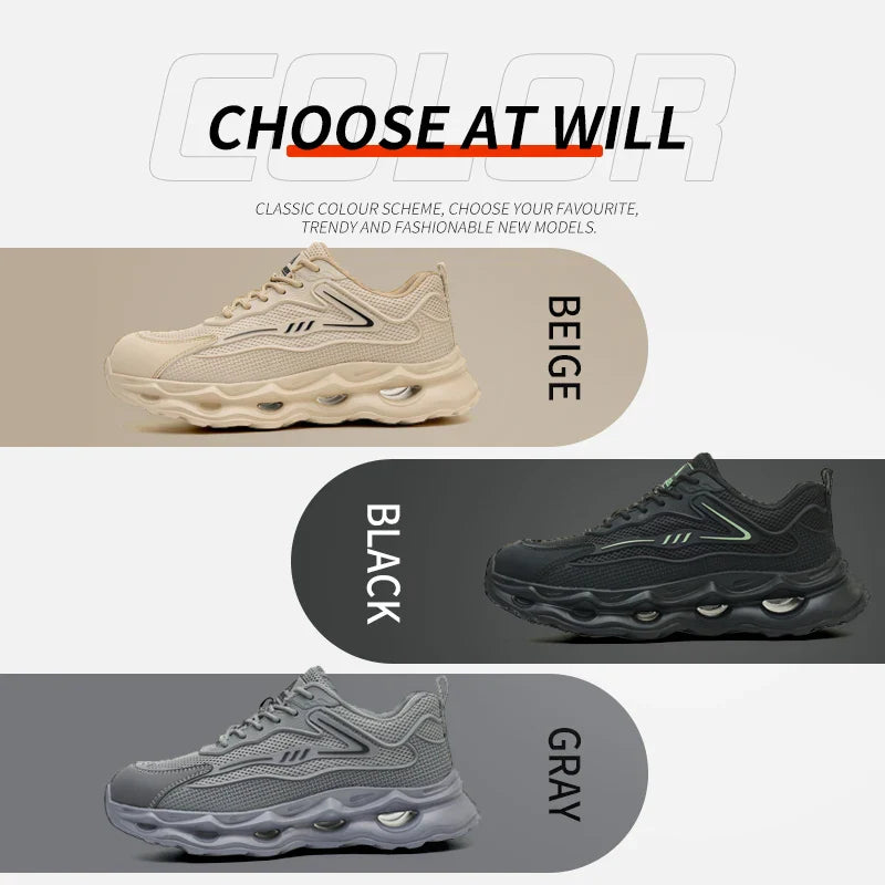 Men's safety shoes are super lightweight, breathable, comfortable, anti smashing, plastic toe protection and work shoes