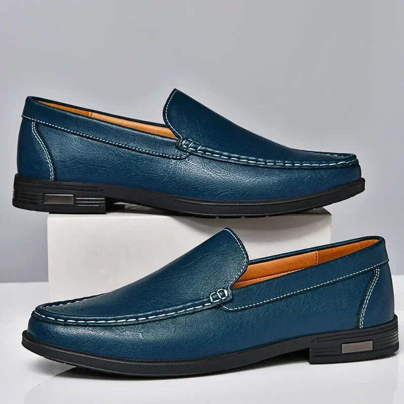Leather Men Footwear Slip on Office Man Formal Shoes Wedding Party Men Dress Shoes Breath Driving Lazy Loafers