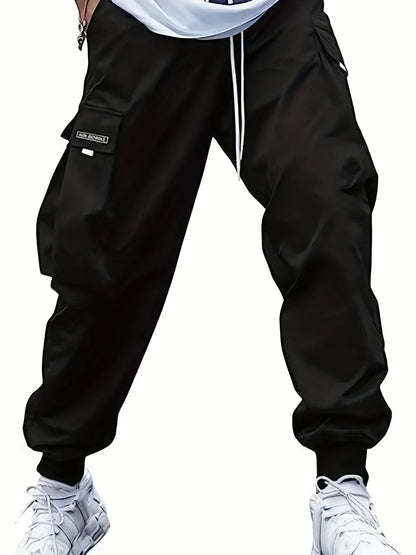 5XL Plus Size Spring Summer Men Casual Cargo Pants Pockets Black Loose Out Door Elasticity Sports Oversize Pants 46 48 50 52