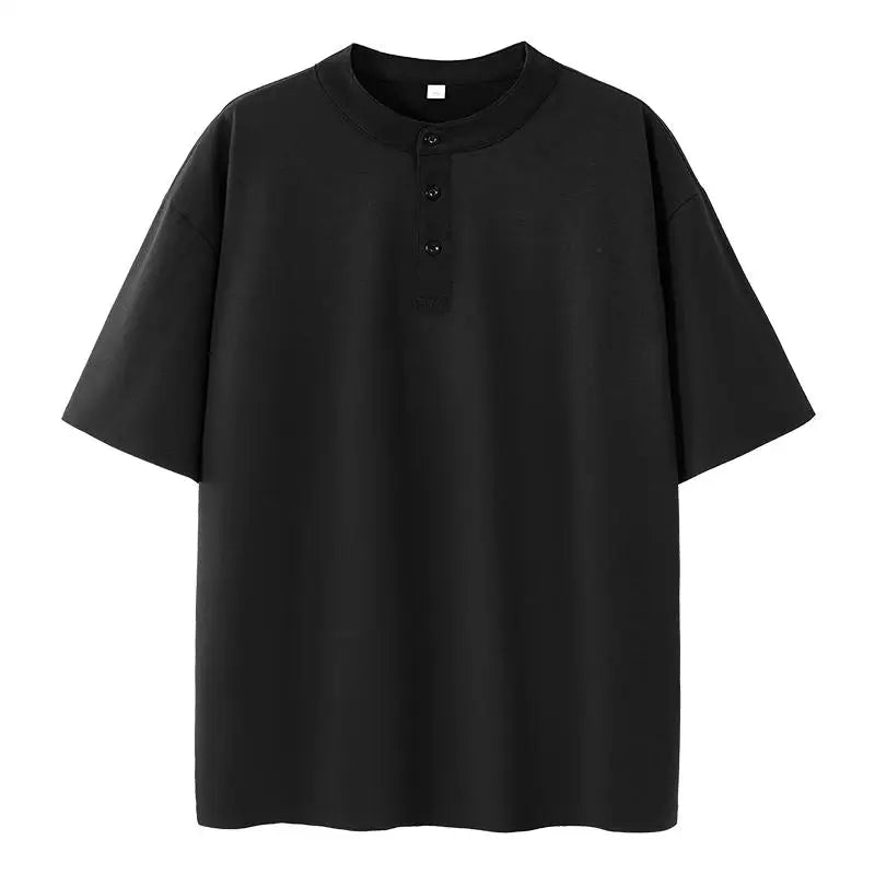 Henley Shirt Men Plus Size T-shirt 6XL 7XL 110-175kg Henley Neck Short Sleeve Polo Shirt Loose Oversized Big Size Men Clothing