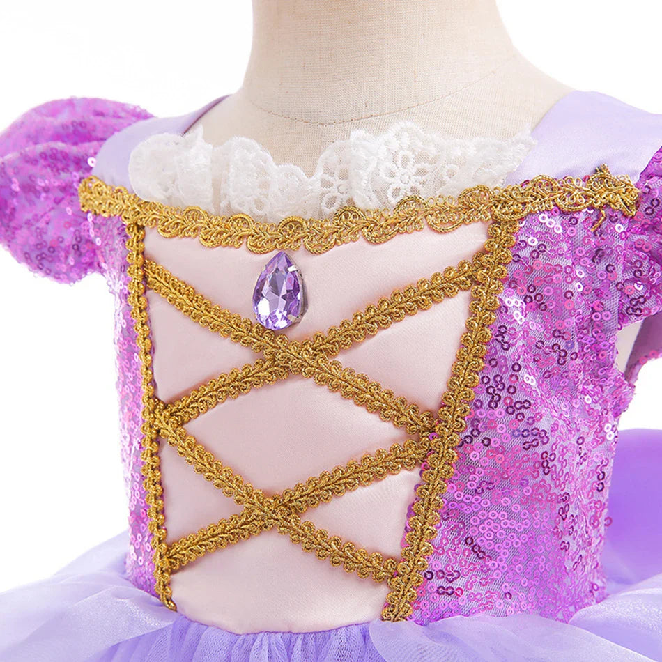 Baby Rapunzel Cosplay Costume Girls Little Mermaid Aurora Disguise Kids Ariel Sleeping Beauty Christmas Dress Princess Fantasy