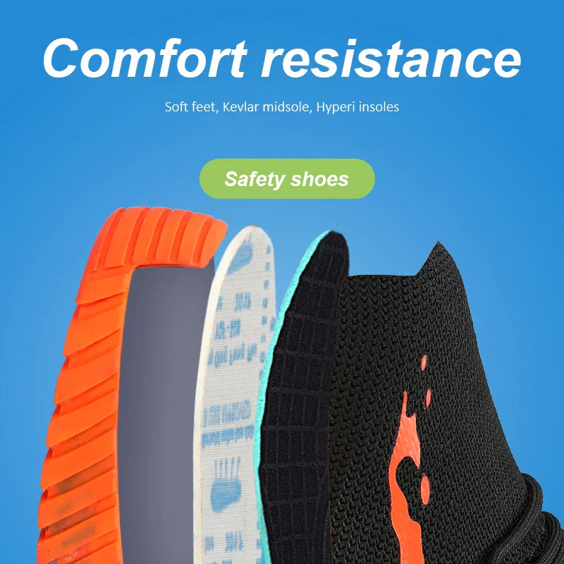 High Top Safety Protective Shoes Steel Toe Safety Shoes Men Anti-Smash Anti-Puncture Work Shoes Men Work Safety Boots fashion