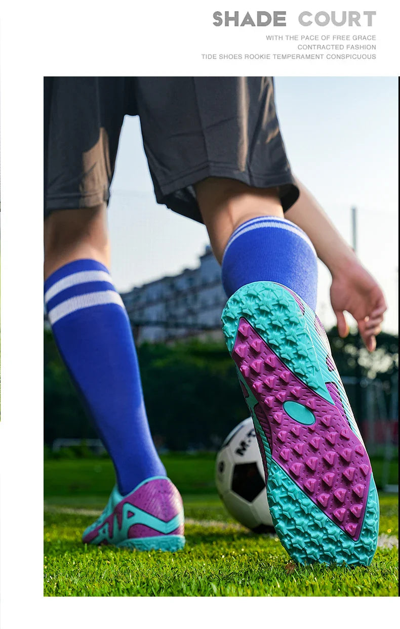 Professional FG/TF Soccer Cleats Men Football Boots Long Spike Grass Match Breathable Lightweight Comfortable Training Sneakers