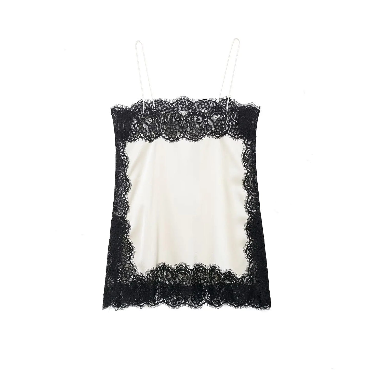 Elegant Sexy Lace Splice Satin Tops for Women Sleeveless Backless Beach Chic Tops Cropped Camisole Christmas Evening Party Tops