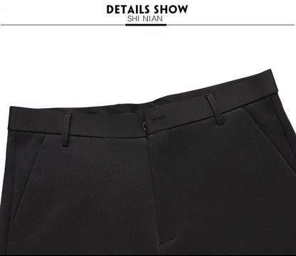 Plus Size 29-42 Mens Summer Thin Business Casual Suit Pants Long Dress Pants Men Elastic Straight Trousers Formal Pants