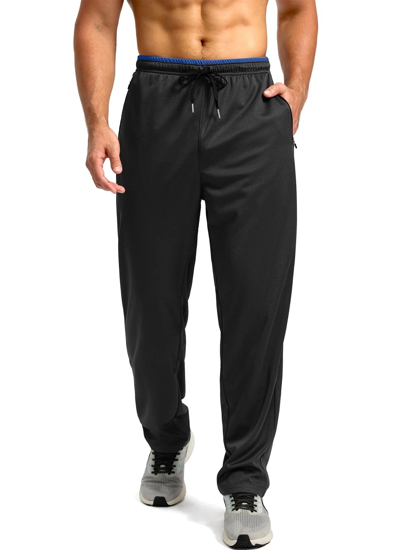 Men's Breathable Athletic Pants: Lightweight Workout Trousers with Zipper Pockets – Multi-Color Activewear for Gym & Casual Use.
