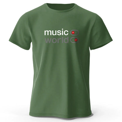Men's Music World Printed T-Shirt 100% Cotton Oversized Classic Funny Graphic Tees for Men Women Summer Tops