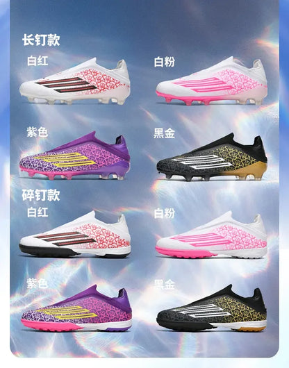Men High Top Soccer Cleats Firm Ground Stud Sole Breathable Wear Resistant Outdoor Lawn Match Training Football Shoes