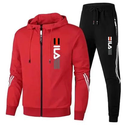 Autumn and Winter Zippered Sweatshirts + Sportswear Pants, Men's Jogging and Fitness Sets, Men's Casual Sportswear Sets