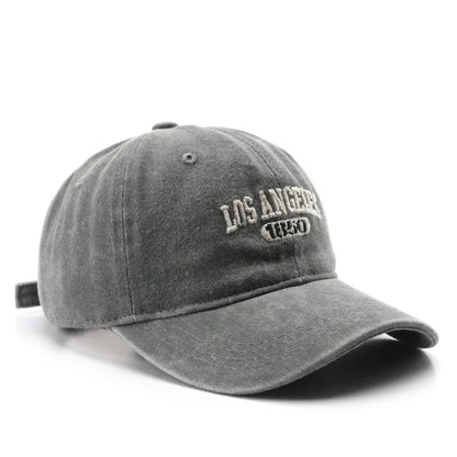 Personality female wash do old letter embroidery LOS ANGELES 1850 cap outdoor male sports travel sun protection baseball cap