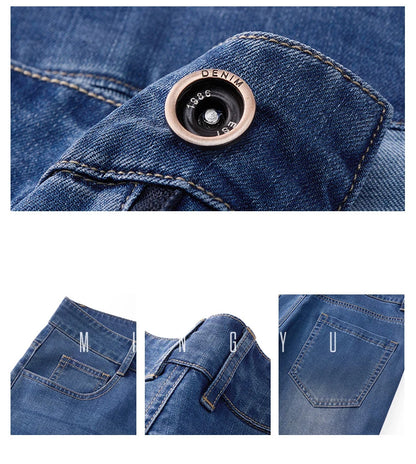 Calça Jeans Masculina Lyocell Primavera Verão de Alta Qualidade Calças Jeans Retas Negócios Clássicos Calças de Trabalho Masculinas Tamanho Grande 29-40