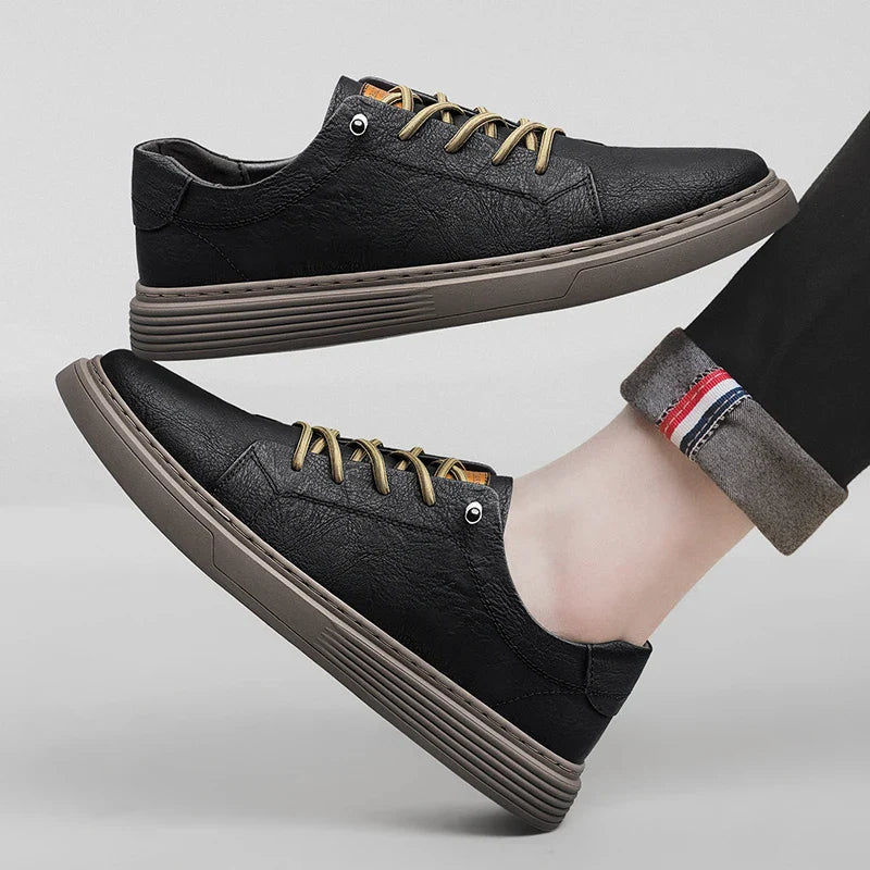 Genuine Leather Italian Casual Shoes Men's Lace Up Oxford Shoes Outdoor Jogging Shoes Office Men's Dress Shoes Large Size 36-45