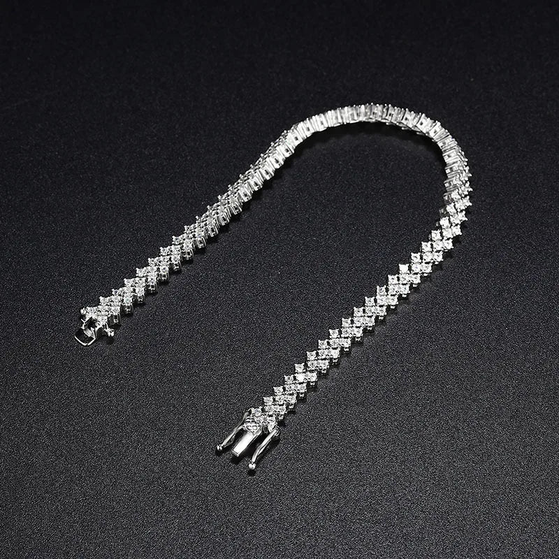 15-20CM 100% Real Moissanite Tennis Bracelets for Women Men's Hip Hop Sterling Silver 925 Chain Simulated Diamond Jewelry