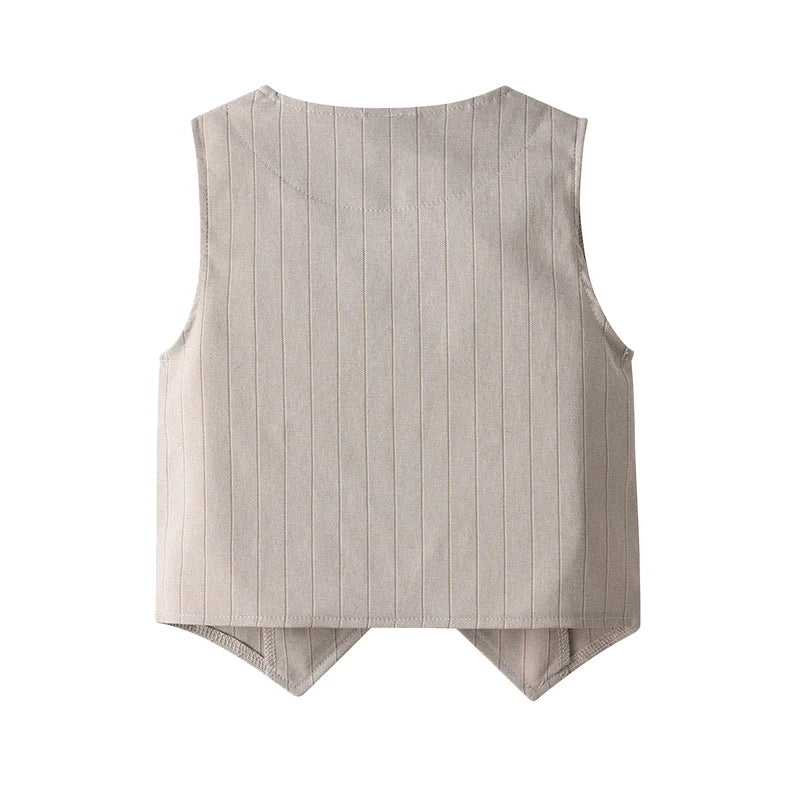 Flower Boys Wedding Outfit for 1-7 Years Kids Gentleman Vest Suit Children Birthday Formal Summer Clothes