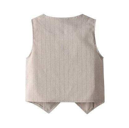Flower Boys Wedding Outfit for 1-7 Years Kids Gentleman Vest Suit Children Birthday Formal Summer Clothes
