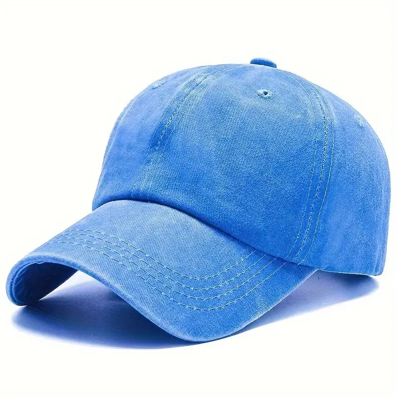 Solid Washed Denim Baseball Cap Vintage Unisex Cotton Sport Hat Outdoor Soft Top Breathable Versatile Sunshade Caps Women Men