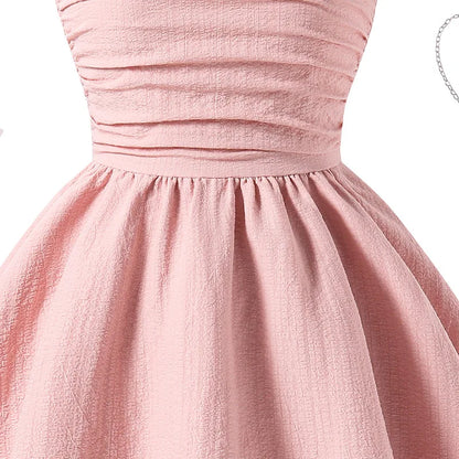 7-12 Years Teen Girls Dress Solid Color Sling Tiered Sleeveless Princess Dress For Kids Children Birthday Present Clothes